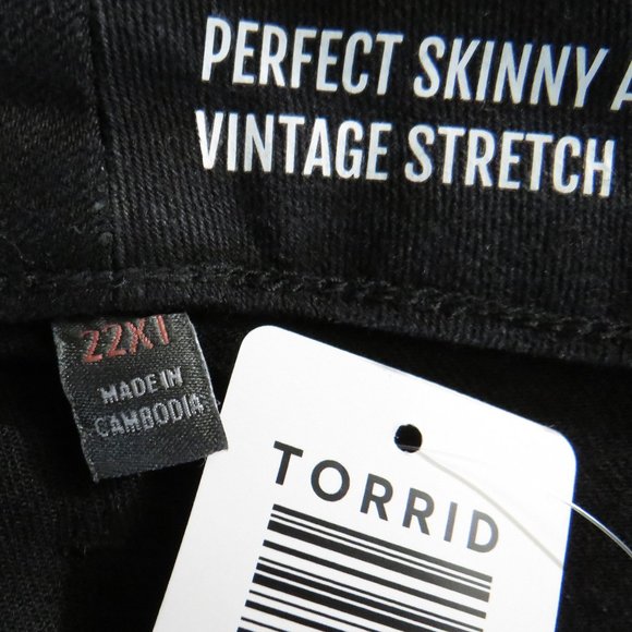 Torrid Perfect Skinny Ankle Vintage Stretch Mid-Rise Jean Black Plus 22 XTall - Picture 7 of 10